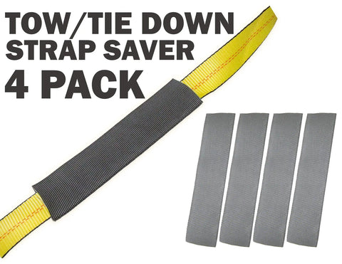 Four Pack 2 Inch X 1 Foot Sliding Sling Protector And Strap Saver With Built Tough Snag Free Cordura Sleeve For Tie Down Straps And Webbing Edge Guard In High Viz