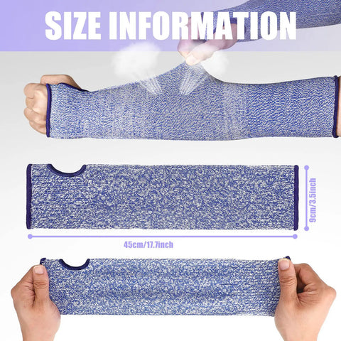 5 Pack Cut Resistant Arm Sleeves With Thumb Hole Guards For Gardening, Farming, Welding And Pet Grooming, forearm measurement