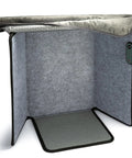 Foldable Foot And Leg Heater With Blanket Portable Under Desk Space Warmer showing open foldable design and control panel