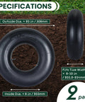 2 Pack Beefy Heavy Duty Inner Tubes Fit 20x8.00-8 Through 20x10-8 Universal Tire Tubes With TR13 Straight Valve for outdoor use