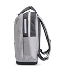 Side view of Weekend Warrior Tackle Backpack 3700 Series for fishing, showing straps, side pocket, and waterproof base.