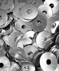 Stainless steel fender washers, 1/4 in inner hole, 1-1/4 in outer diameter, 50 pcs scattered