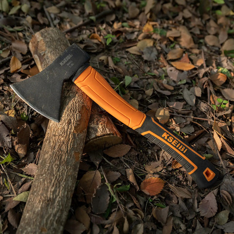 Compact Outdoor Camp Hatchet For Splitting And Kindling Wood With Forged Steel Blade Anti Slip Shock Reduction Handle