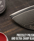 Ultra-sharp blade sharpened with Pro Grade Leather Knife Strop With Double Sided Stropping Leather And Polishing Compound Handmade In Poland