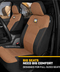 MeshFlex Automotive Seat Covers For Cars Trucks And SUVs Beige Front Seat Covers with mesh back - shown in truck interior