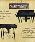 Fire Pot Coal Forge Stand With Hand Blower for Blacksmithing Starter Kit featuring clinker breakers and ash dumps