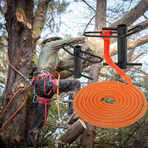 Arborist using PortaWrap Eye Sling And Whoopie Sling Set Three Quarters Inch By Sixteen Feet Black Heavy Duty Gear for tree rigging