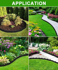 Durable 33 Ft No Dig Landscape Edging Border With 50 Spikes 4 Inch Tall Plastic Lawn Edging For Yard Pathways And Flower Beds Black Cloud Shaped Design