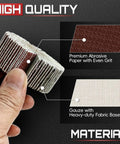 Twenty Piece Flap Wheel Sanding Kit With Quarter Inch Drill Shank for Smoothing wood and metal, showing premium abrasive paper.