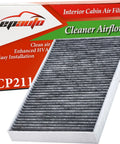 Activated Carbon Cabin Air Filter Replacement for Audi A4 A5 A6 with packaging and filter visible, easy install odor busting fresh air