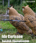 Pair of target arrows with "White High Performance Arrow Fletching Vanes With Tri Fusion Adhesion Technology For Target Archery"
