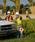 Construction workers using Hi Viz Orange Fiberglass Tape Measure Half Inch By One Hundred Meters Dual Sided SAE And Metric Tape.