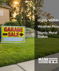 Garage Sale Sign Kit With Three Large Signs And Three 11 By 14 Signs One Thousand Two Hundred Colorful Price Stickers in lawn