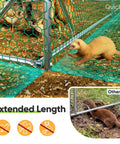 Close-up of Essential Series 18x9x6.6ft Metal Chicken Coop Run With PVC Coated Wire showing predator protection features.