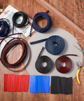 9 Roll 16 Ft Cord Protector Kit With Expandable Braided Cable Sleeves And Heat Shrink Tubes PET Wire Loom shown with tools
