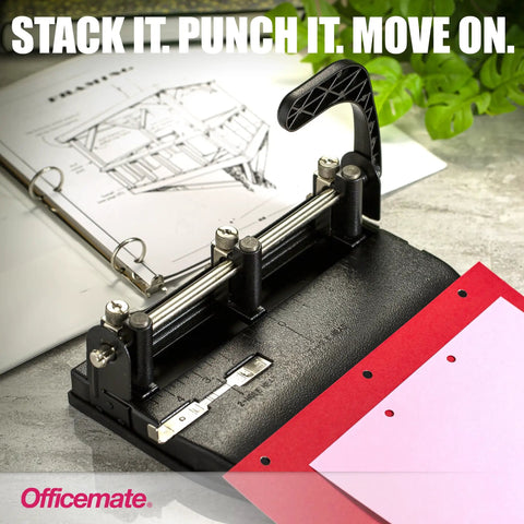 Adjustable 2 Or 3 Hole Punch For Home Office Use 32 Sheet Capacity Dual Hole Settings Built In Paper Guide Ergonomic Handles