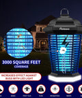 Outdoor Bug Zapper With LED Light 5600V Electric Fly Killer Plug In Mosquito Zapper for indoor or outdoor with 3000 sq ft coverage