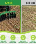 Tow Behind Disc Harrow Attachment For ATVs And UTVs With 12-Inch Steel Discs, Before and After Land Prep Comparison