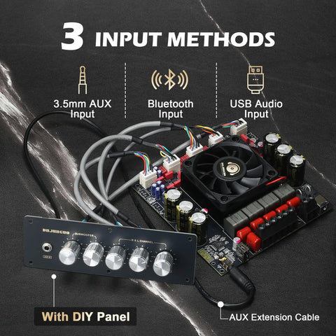 Power Amplifier Board With Bluetooth 5.2 And Dual TPA3255 Chips, 2.1 Channel Output Delivers 300W Per Channel And 600W Sub