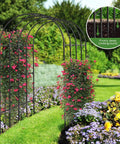 Sturdy Metal Garden Arch Trellis For Climbing Plants Outdoor Yard And Garden With Decorative Wire Lattice Black Finish, Oversized 49.2W By 59.1D By 90.6H, Rustproof Steel, Weather Resistant, Creates A Stunning Floral Entryway