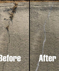 Before and after image using Flexible Concrete Hairline Crack Filler For Driveways, Patios And Sidewalks, DIY Easy To Apply, Seals Cracks To Prevent Damage, Micron Sized For Fine Cracks, Weather Flexible For Hot Or Cold, 8 Fl Oz Bottle.