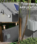 All Weather Outdoor Electrical Box IP67 6x6 Plastic Project Enclosure installed on wall with stainless steel hinged lid.