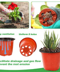 4 Inch Seed Starter Pots Pack Of 100 With Labels For Seedlings And Small Plants Durable Plastic Nursery Pots Perfect For Succulents Flowers Herbs And Urban Garden Projects showing drainage holes and planting use.