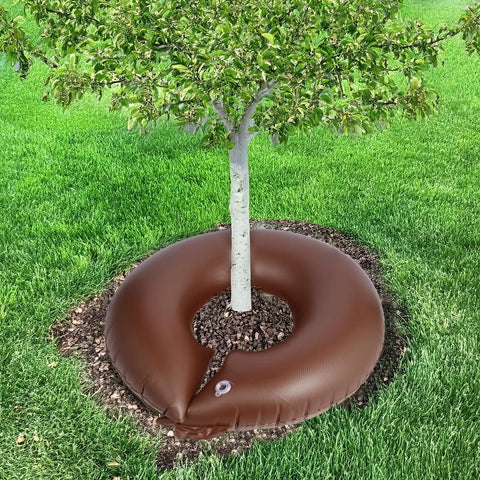 3 Pack 15 Gallon Tree Watering Ring Bags For Deep Root Watering, Low Profile Slow Release Watering Donut around tree base