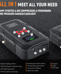 6000A Jump Starter With Air Compressor For Cars And Trucks, 150 PSI Tire Inflator, 12V Power Bank Jump Box With LCD Display