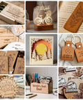 Engraved wooden, acrylic, and leather items showcasing 3500mW Desktop Laser Engraver With Ultra Fine 0.04x0.04mm Spot precision work