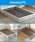 Heavy Duty Queen Bed Slats Universal Replacement For Metal Or Wood Frames Adjustable Length supports any standard mattress in various bed setups.
