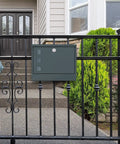 Locking Wall Mounted Mailbox Built Tough From Galvanized Steel, Large Capacity Postbox With 4 Keys, Weatherproof Anthracite Gray Finish