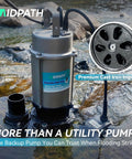 High Capacity Submersible Electric Trash Pump With Smart External Sensor And Two Inch Outlet in water with auto sensor and cast iron build.