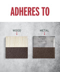 Badass Hammered Spray Paint In Sleek Dark Bronze Knocking Out Rust And Delivering All Weather Armor For Your Toughest Metal Wood Or Concrete DIY Builds That Never Quit on wood and metal samples.