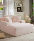 66 Inch Oversized Plush Corduroy Chaise Lounge Chair No Assembly Sleeper Style Boneless Chair For Bedroom Full Body Reclining Lounger