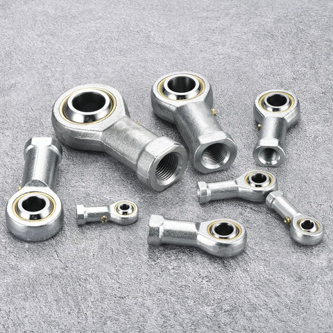 PHSB6 3/8 Inch Female Rod End Bearing Set - 4 Pack 3/8-24 UNF Right Hand Female Thread Rod Ends With Jam Nuts For Agriculture, Machinery, CNC Equipment Built To Last Heavy Duty Industrial Grade. set of metal rod ends