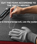 Precision Foam Cutting Kit For Custom Shadow Foam Organizers With Heavy Duty Utility Blades used for cutting foam accurately with a scalpel.