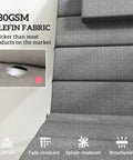 Go-To Outdoor Lounge Chair Cushions Set Of 2, 80 By 26 Inches, UPF50 Plus Fade Resistant Olefin Fabric close-up of gray cushion texture.
