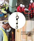Self Retracting Fall Protection Lanyard With Six Foot Reach Internal Shock Absorber Expands 42 Inches in construction use