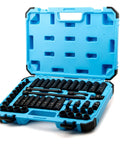 Three Eighths Inch Drive Master Impact Socket Set With Adapters And Extensions In Premium Chrome Molybdenum Steel 48 Piece Kit