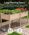 Raised Wood Garden Bed With Elevated Planter Stand, 72 By 24 By 30 Inches, Divider Panel, Six Leg Support, 300 Lb Capacity