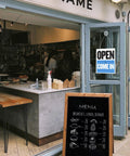 Open Closed Sign With Will Return Clock Double Sided For Shops Salons Offices And Receptions Featuring Hanging Chain