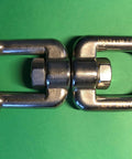 Marine Grade Stainless Steel 316 Anchor Swivel featuring heavy duty eye and jaw, perfect for anchoring boats, smooth spinning function.