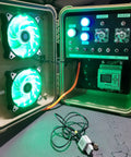 Level Up Your Trade With This Rugged Micro810 Plc Training Kit Featuring A Crisp LCD Screen And Portable Weatherproof Case To Master Ladder Logic Using Connected Components Workbench Software With Zero Fuss, showcasing internal components and LED fans.