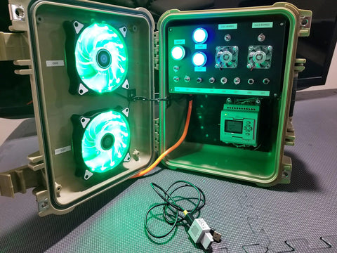 Level Up Your Trade With This Rugged Micro810 Plc Training Kit Featuring A Crisp LCD Screen And Portable Weatherproof Case To Master Ladder Logic Using Connected Components Workbench Software With Zero Fuss, showcasing internal components and LED fans.