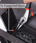 Pro Level Needle Nose Pliers Built Like A Tank With Tempered Steel Jaws For Tight Squeeze Tasks, gripping a small object