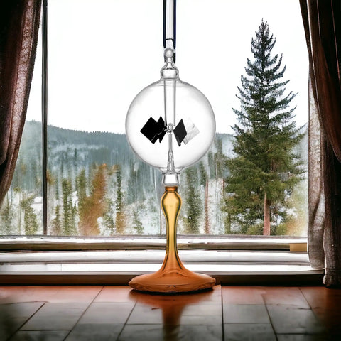 Solar Powered Glass Radiometer With Spinning Vanes Crookes Windmill Desk Decor Gift For Home Or Office Orange Glass Bulb