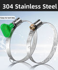 304 stainless steel hose clamps with easy-to-turn key