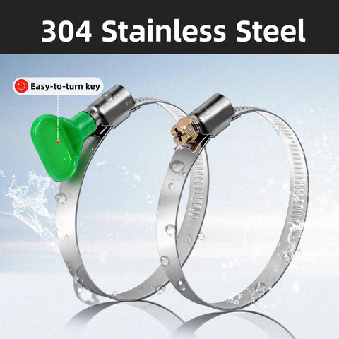 304 stainless steel hose clamps with easy-to-turn key