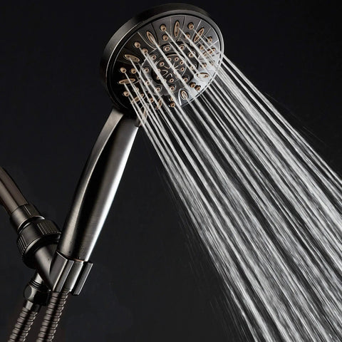 High Pressure Six Setting 4 Inch Handheld Shower Head With Hose In Oil Rubbed Bronze Overhead Or Handheld Use Spa Quality Water Flow